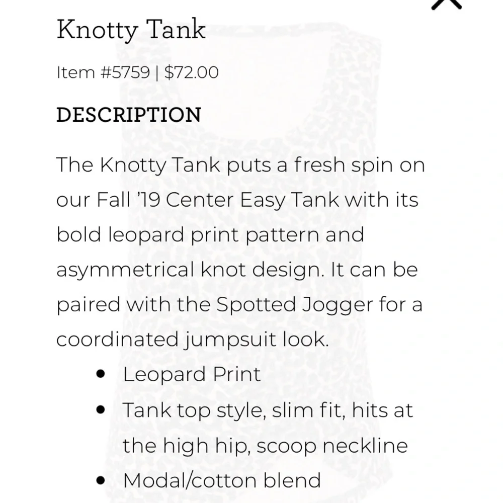 CAbi Knotty Top - Black and Brown Animal Print - Picture 5 of 5